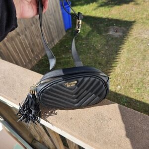 Victoria's Secret Black Chevron Crossbody Bag